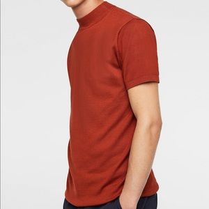 Zara Men’s Short Sleeve Mock Neck Sweater